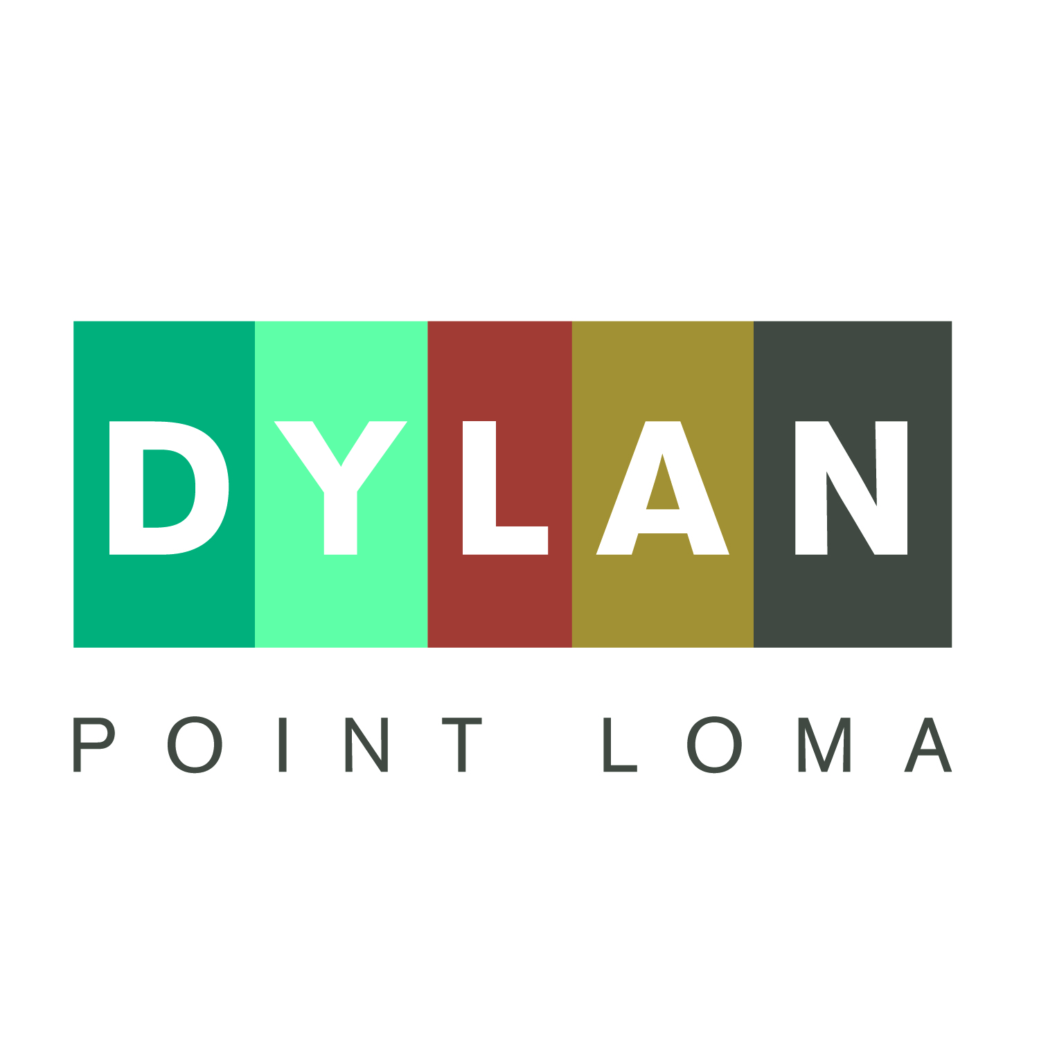 A logo with the word DYLAN in the middle and POINT LOMA below it.